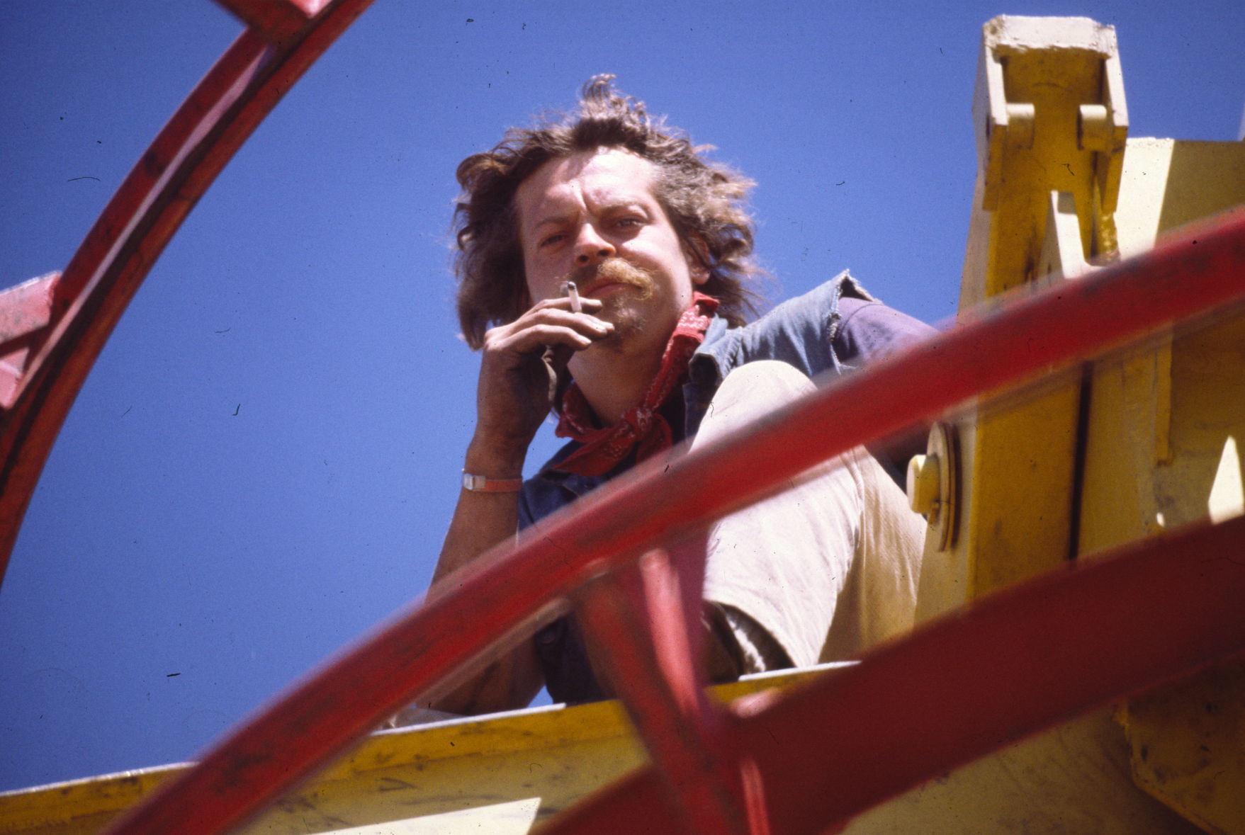 Carny smoking cigarette